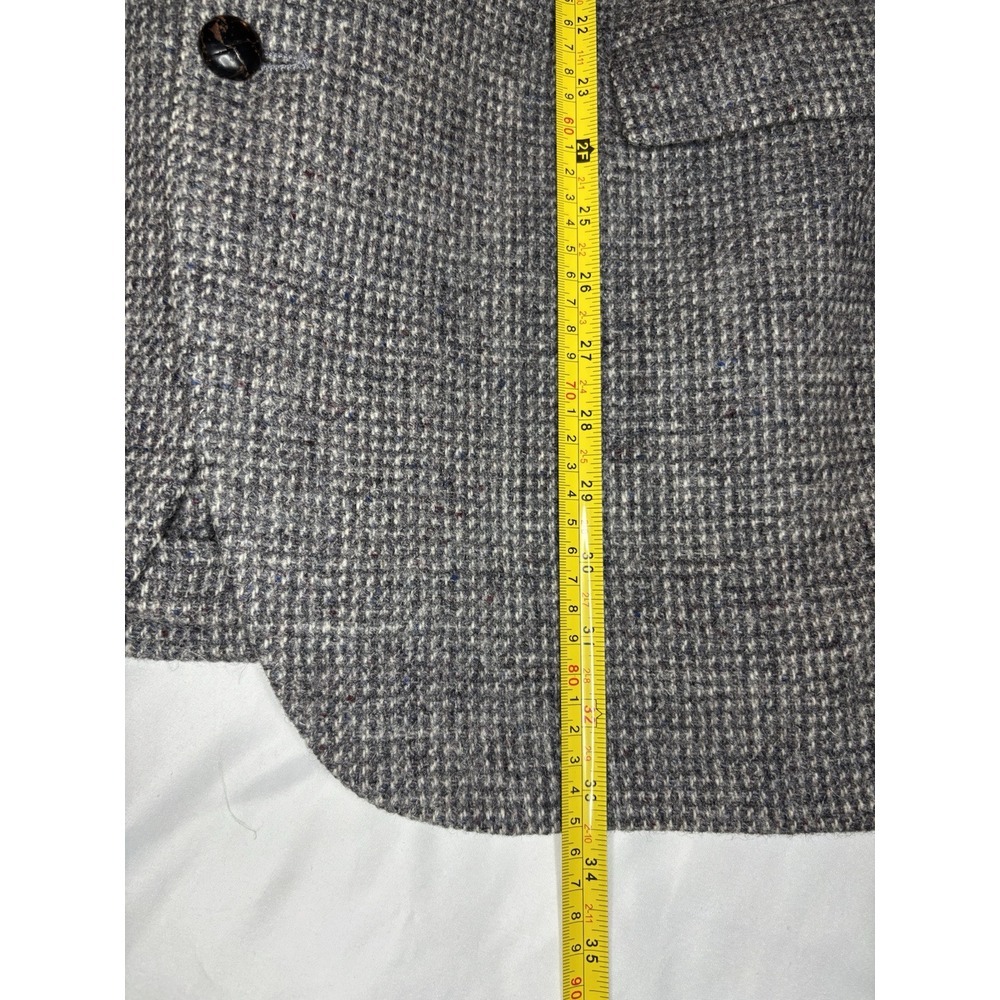 Vintage Harris Tweed Blazer 46 Hand Woven 100% Scottish Wool Stafford Black Gray - Picture 6 of 8